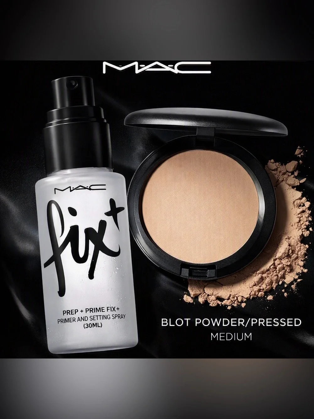 MAC Fix+ Setting Spray 30ml + Blot Powder Medium Duo NEW IN BOX